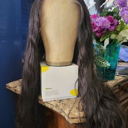 26-28in Human Hair 13x6 Hd Invisible Lace Frontal Wig 180% Density. 