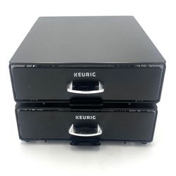 (2) Genuine Black Keurig Brand K-Cup Holders Drawers 