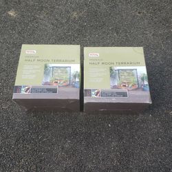 Two Half Moon Terrariums (17.2" x 12.9" x 22.6")