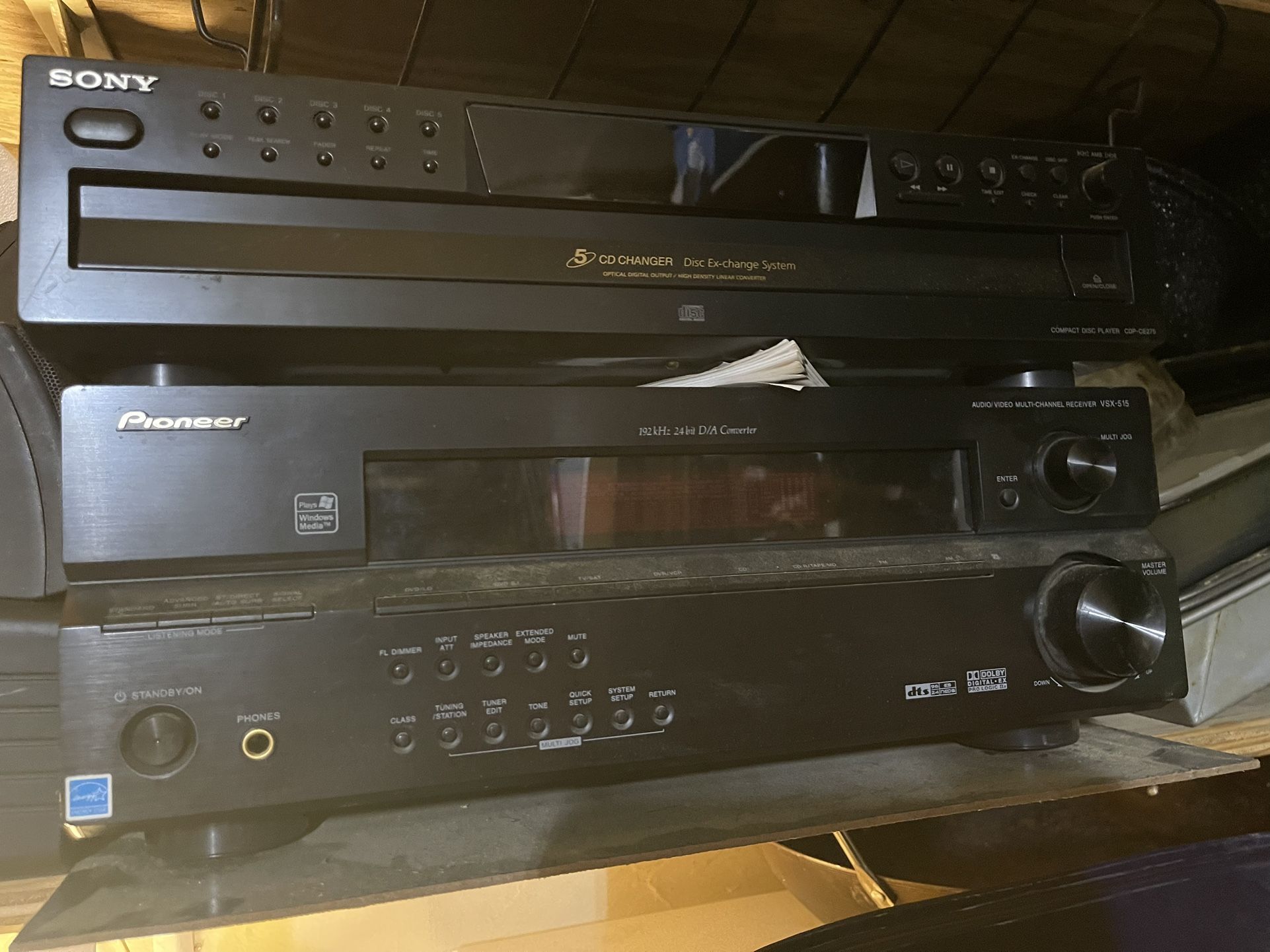 Pioneer Receiver Sony 5 Disc Changer
