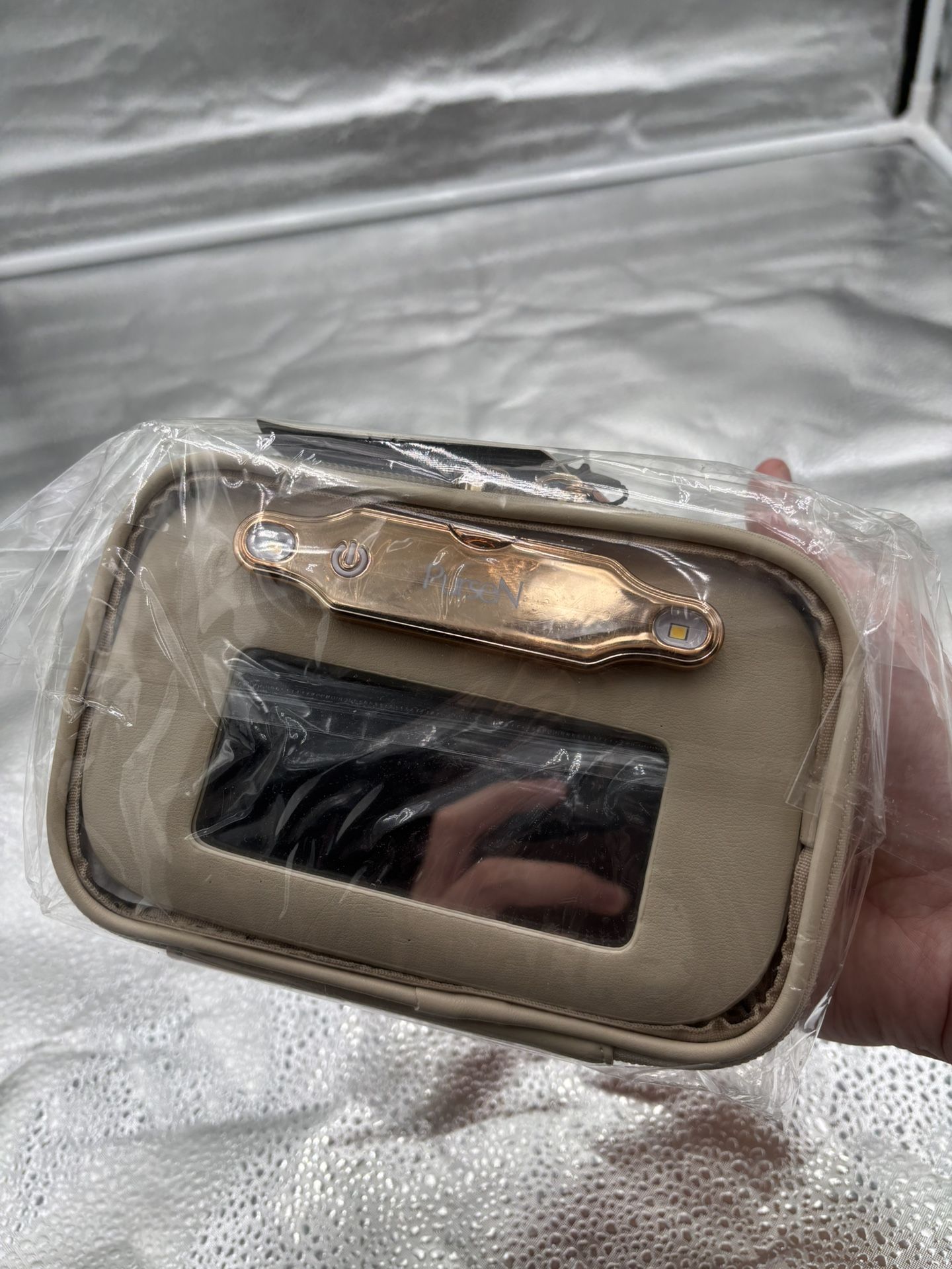 PurseN LITTMINI • Lighted Mirror Case • Latte