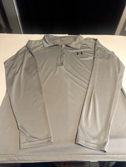 Under Armour Sweater Mens XL Gray Heat Gear 1/4 Zip Pullover Lightweight
