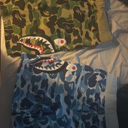 Bape camo shorts both in size small adults
