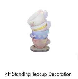 4 Ft Standing Tea Cup Decor And Stand