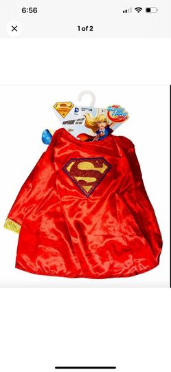 NWT GIRLS DC SUPER HERO SUPERGIRL CAPE & SKIRT COSTUME SET SIZE 4+