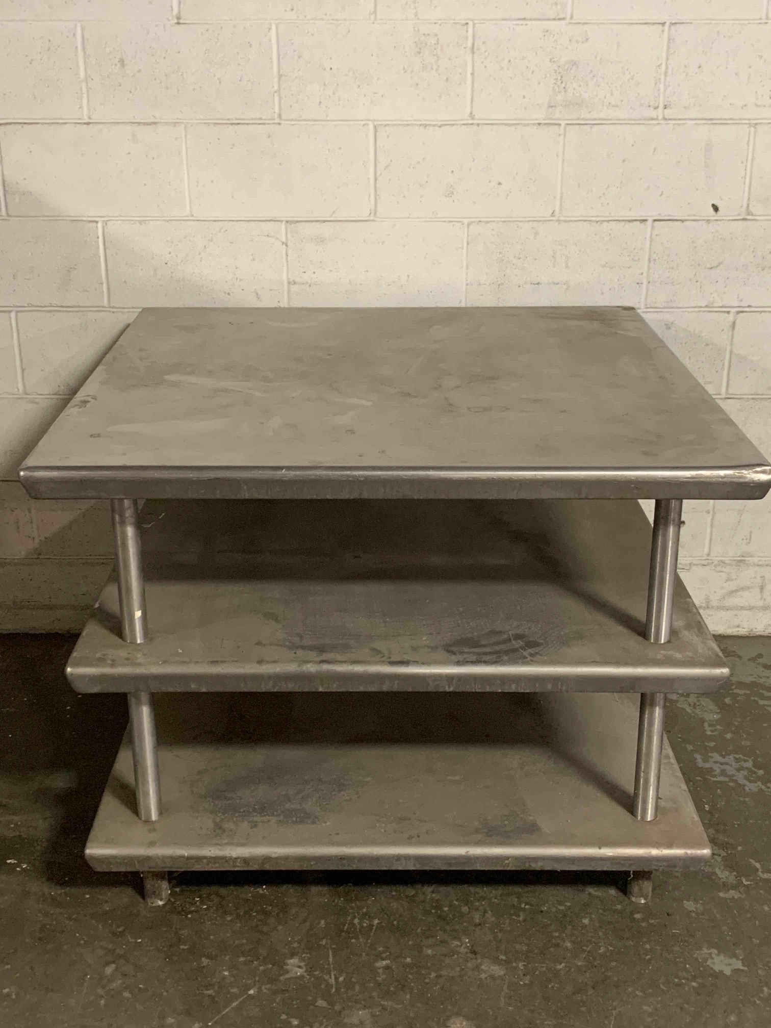 Stainless Steel Table with 2 shelves Metal Work Table for Kitchen Prep Utility | Commercial and Residential Applications 