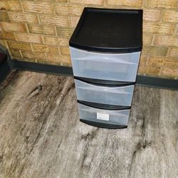Two. 3 Drawer Plastic Storage Pickup Only Cash $8 Each 