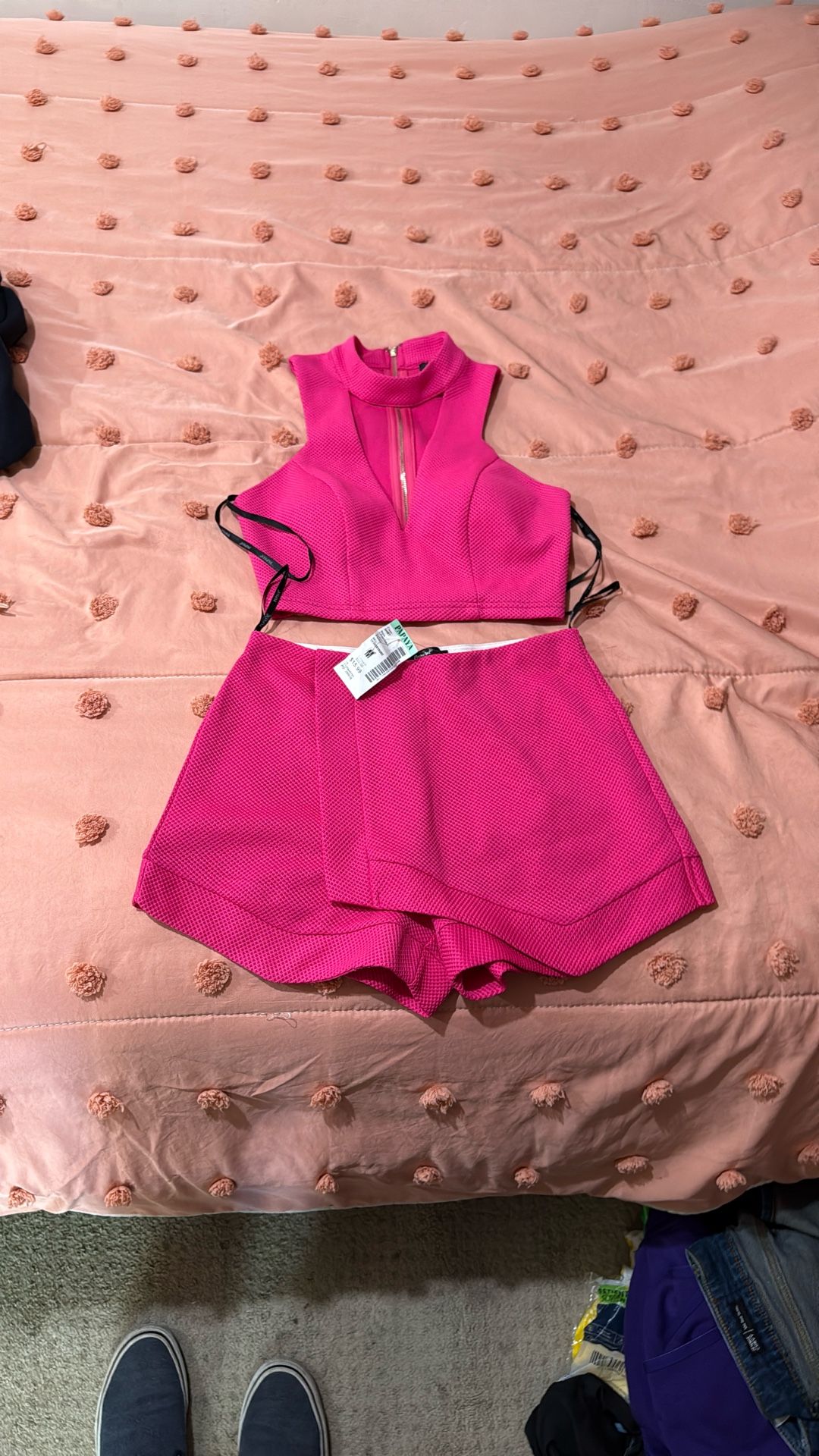 Pink Shorts/ Halter Top Set