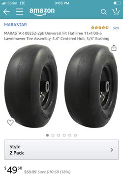 Lawnmower Tire Assembly 3.4” centered Hub