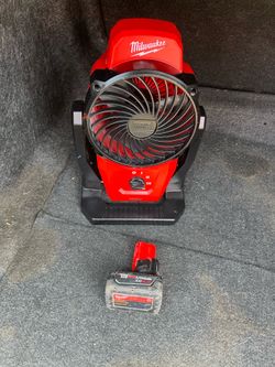 Milwaukee m12 fan  ventilador con batería grande y cargador $100 firme precio