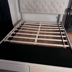 Queen bed frame with 2 Pull Out drawers