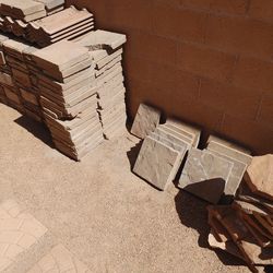 1' x 1' grey brown pavers