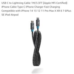 USB C to Lightning Cable 1M/3.3FT [Apple MFi Certified] iPhone Cable Type C iPhone Charger Fast Charging Compatible with iPhone 14 13 12 11 Pro Max X 