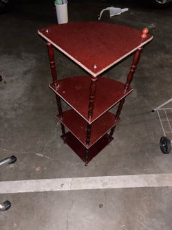 4-Tier Corner Shelf / Vintage-Style Wood Display Stand