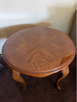 Round wooden table