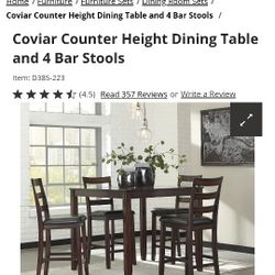 Ashley Furniture Bar Height Table And 3 Chairs 