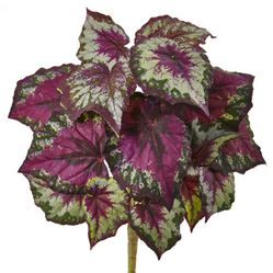 16 in. Artificial Wax Begonia Bush (Set of 6) 11