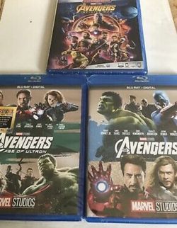 Avengers 1,2 and 3 all for $30 in Blu-ray Disney Marvel DC Harry Potter the Star Wars movies Bluray and dvd collectors