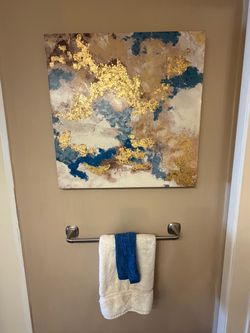 Abstract Canvas Wall Art with Gold Leaf