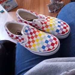  Vans Checkerboard 🌈 Youth Size 13 