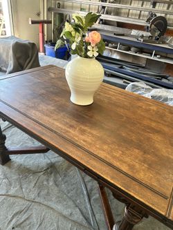Antique wood table with extensions
