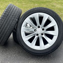 19” Tesla Model S Wheels Model X Turbine Factory oem rims 5x120 Tires 245/45R19 Falken Pro Sport