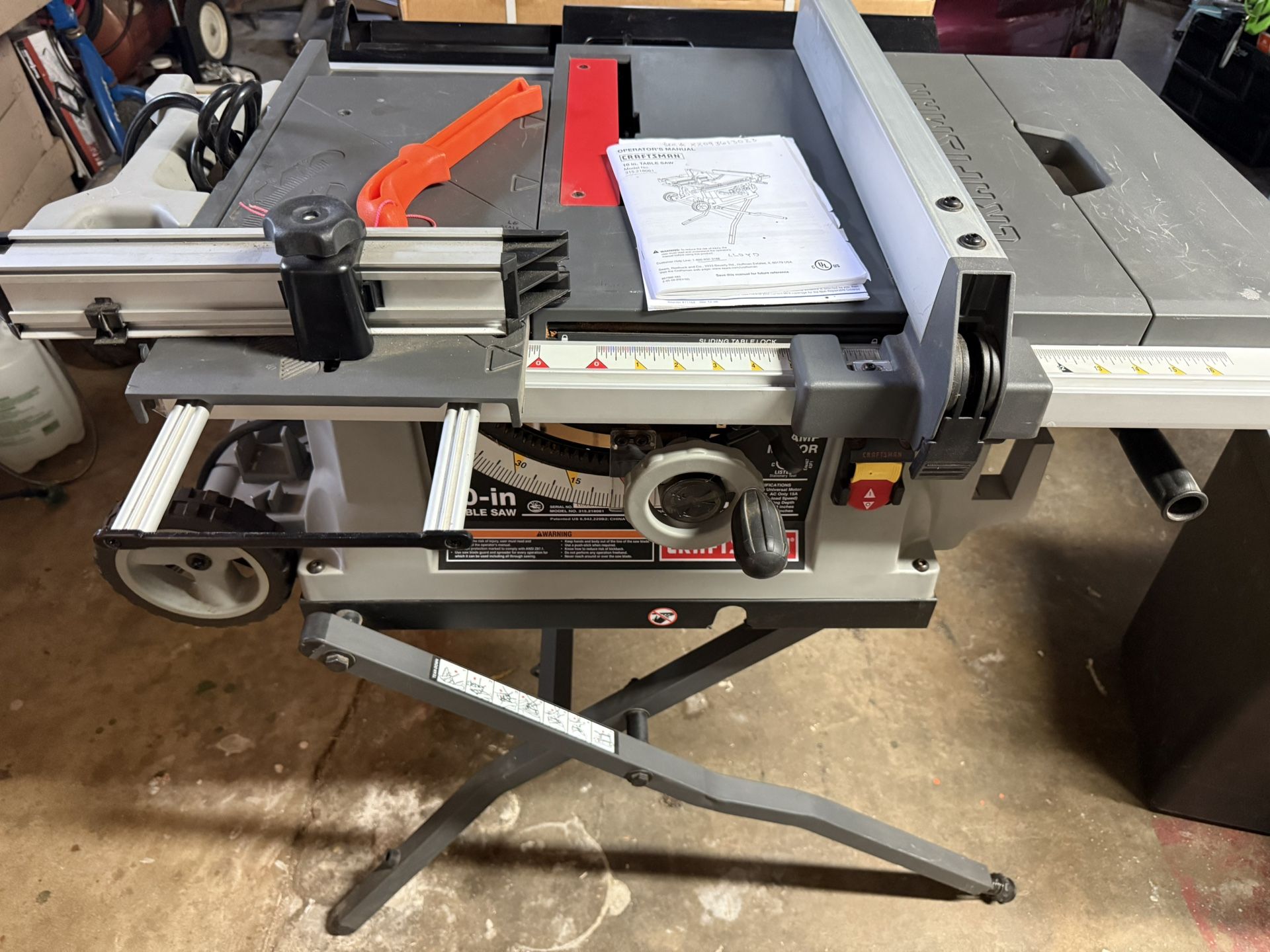Craftsman’s Best 10”table Saw portable with dust Bag