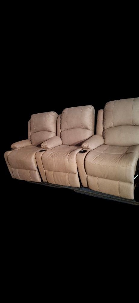 Set Of Three Theatre Recliner Seats