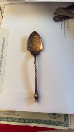 Antique Silver-Plated Pie Server Spoon