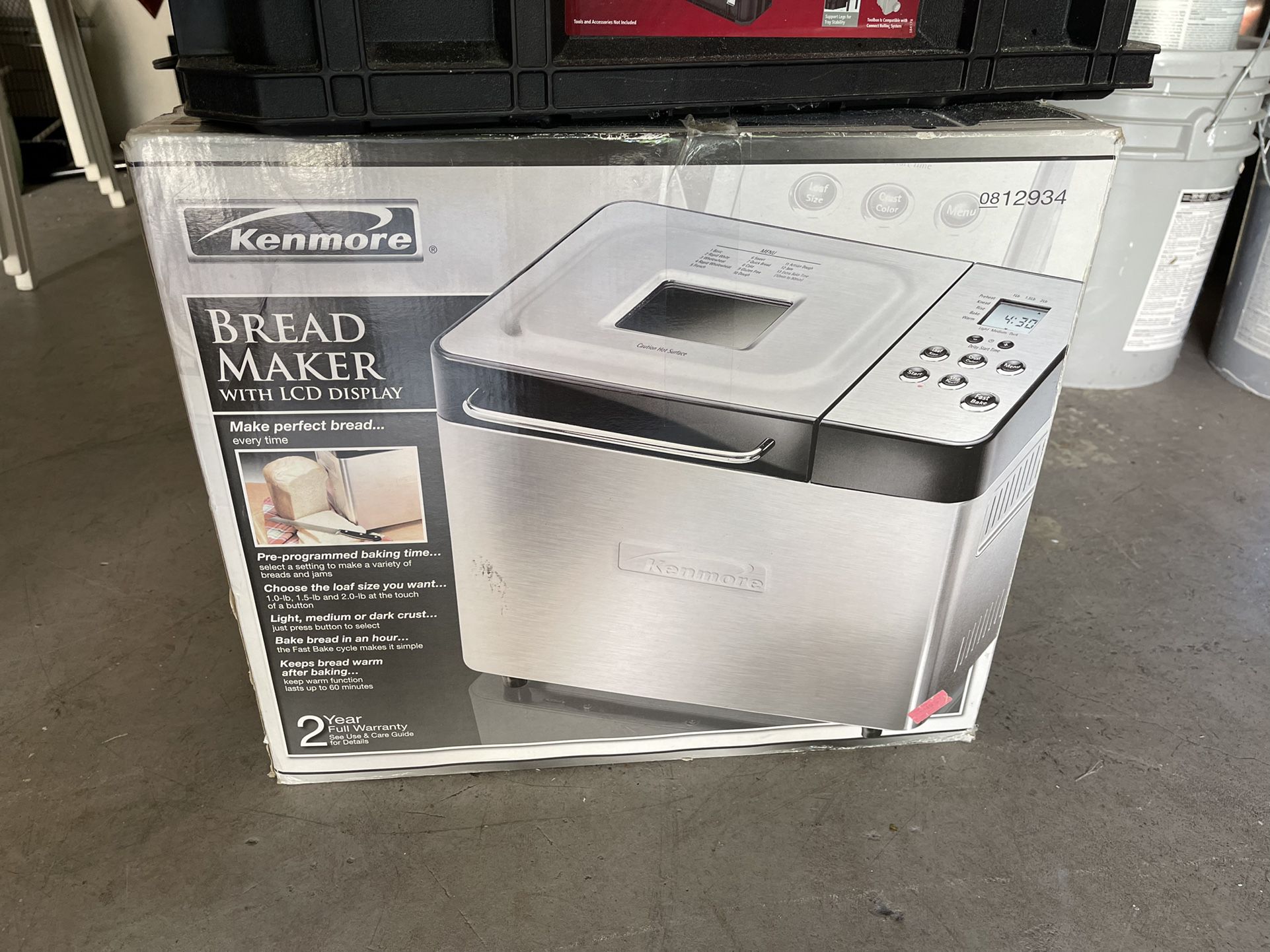 Bread Maker, TV Stand, Microwave
