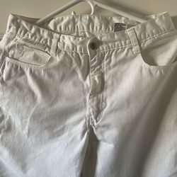 Women’s Medium Large  32/11L White Cotton Jeans Straight Leg Classic Fit
