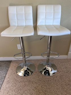 White Bar Stools - Set of 2