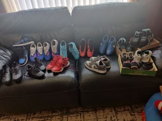 Variety of kids shoes and cleats