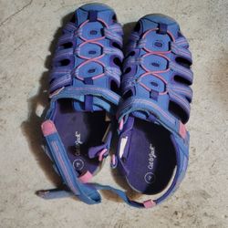 Cat & Jack Girls Fisherman Camp Shoe Sandals - Purple and Blue *USED**