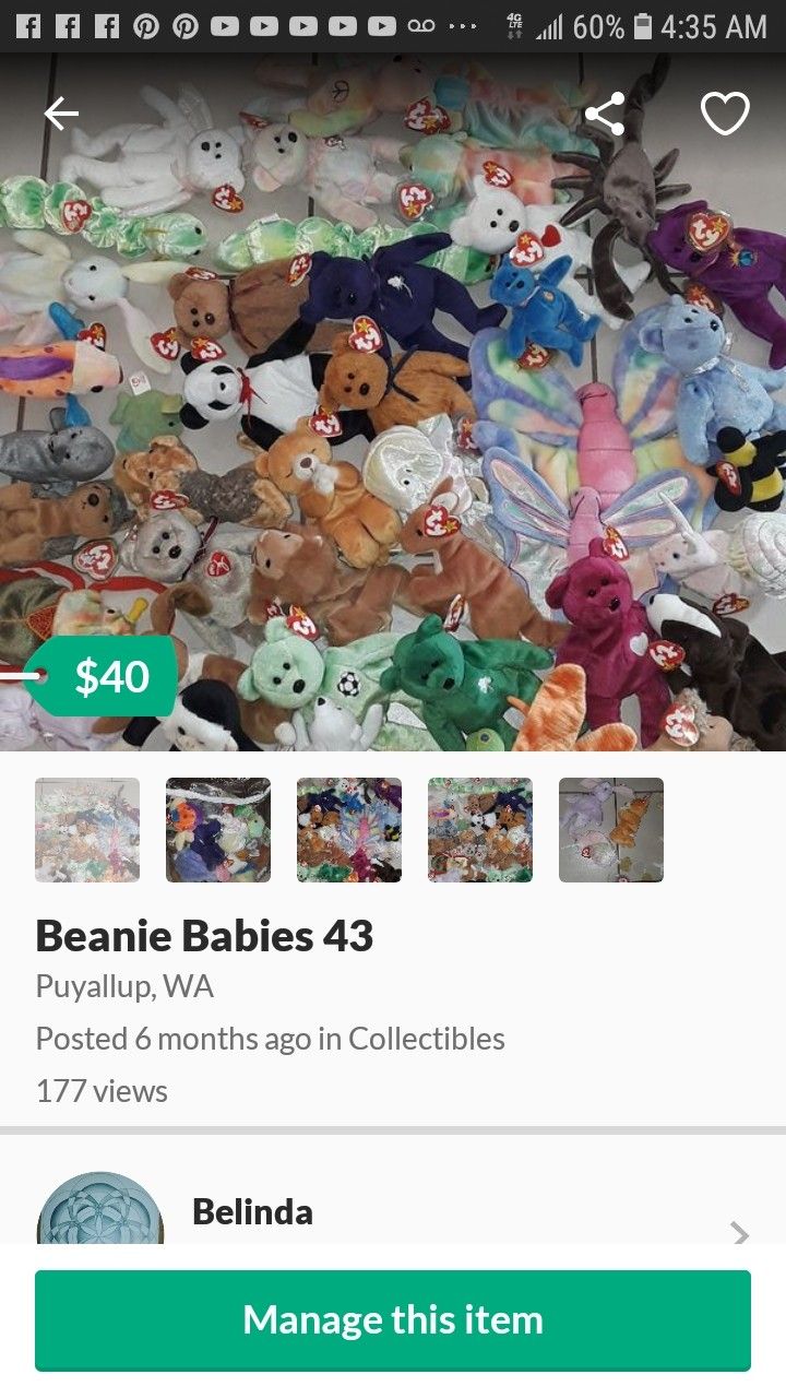 34 Beanie Babies