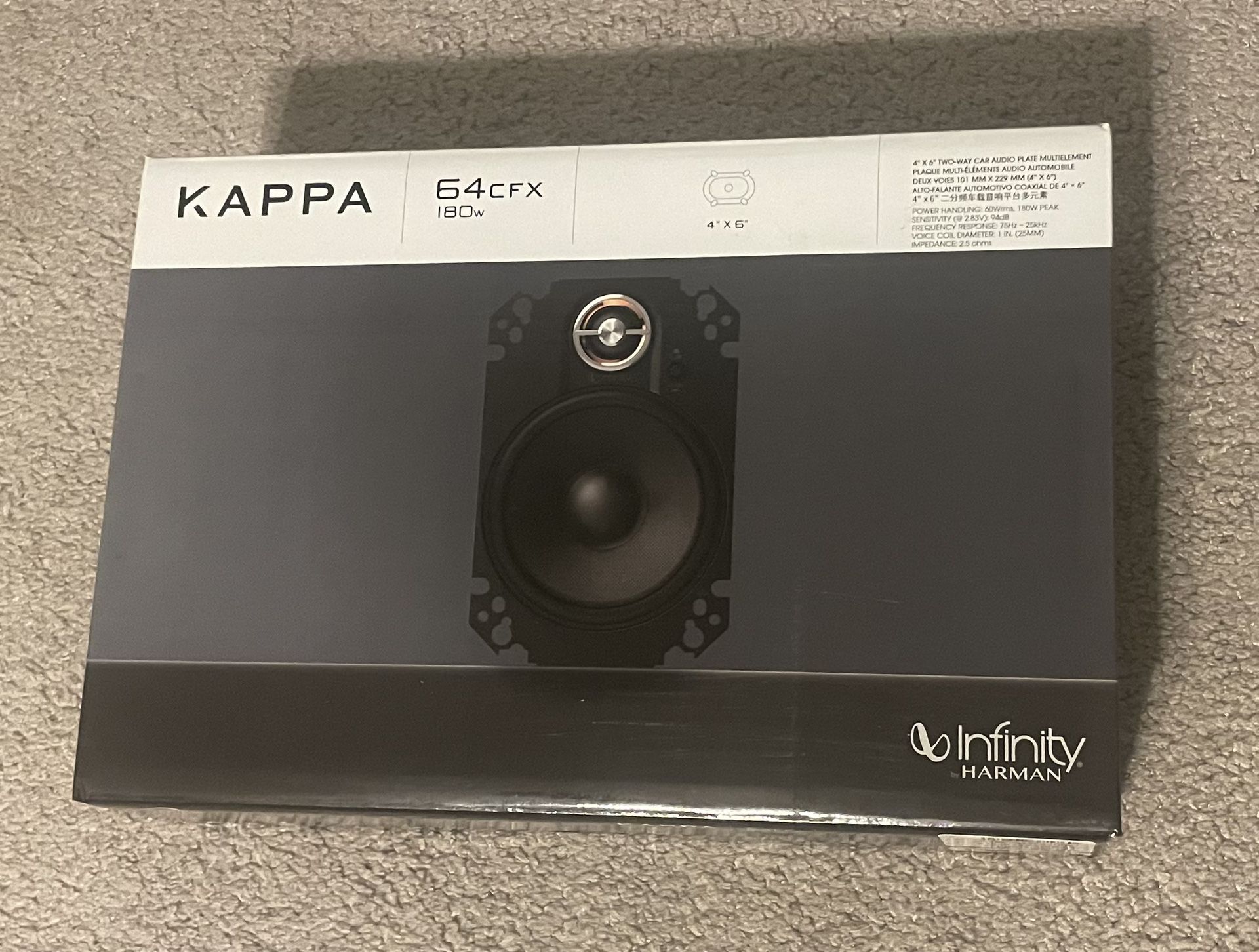 Infinity KAPPA-64CFX 360W Max (120W RMS) 4" x 6" Kappa Series 2-Way Coaxial Car Speakers