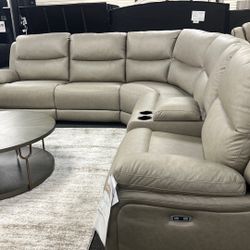 Sectional Powers Reclining Storage Console 