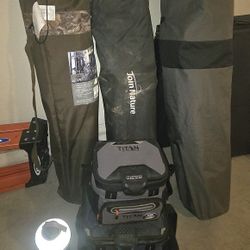 Heavy Duty Camping Chairs Plus Lunch Coolers