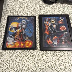 Set Of Nightmare Before Christmas Diamond Art Framed 