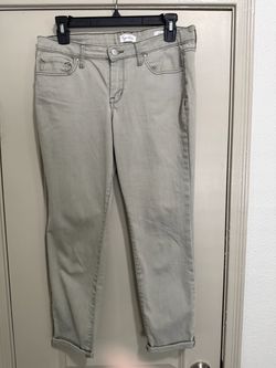 Jessica Simpson Light Sage Green Rolled Ankle Pants Crop Skinny Jeans Sz 8/29