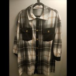 Plaid Button-Up Shacket