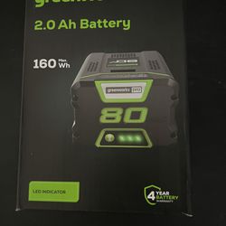 Green Works 80 Volt Battery - brand new - works for many devices - lawn mower - blower - weed wacker - trimmer - pool trimmer - chainsaw - light and m