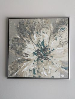 MOVING SALE!!! 30" × 30" Modern Floral Canvas Wall Art with Frame