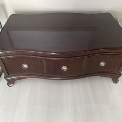 Dark Wood Living Room Table Set