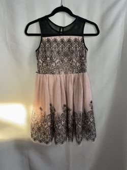 Girls Pink And Black Dress