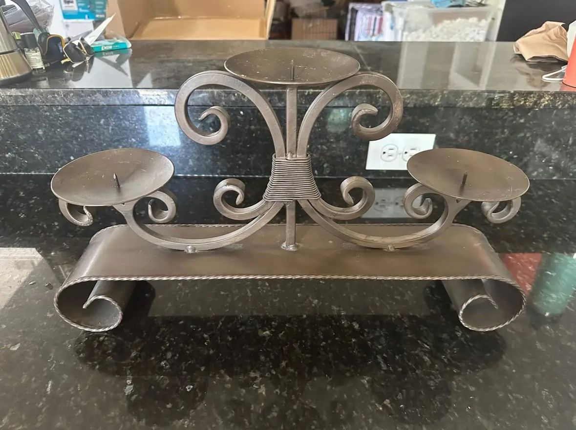 Candelabra. Heavy, Sturdy. Cash only. Porch Pickup.