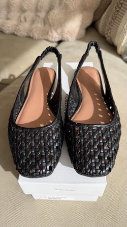 Nordstrom Black Woven Slingback Flats Size 9