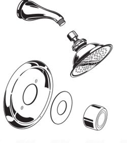 Amarillis Shower Trim Kit With Multi-Function Showerhead Less Handles Less Valve In Satin Nickel 2.5 gpm