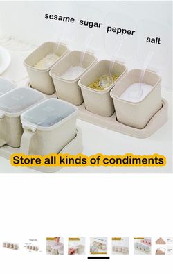 Condiment Spice Container Set with Tray