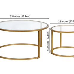 Gold/Glass Nesting Coffee Table